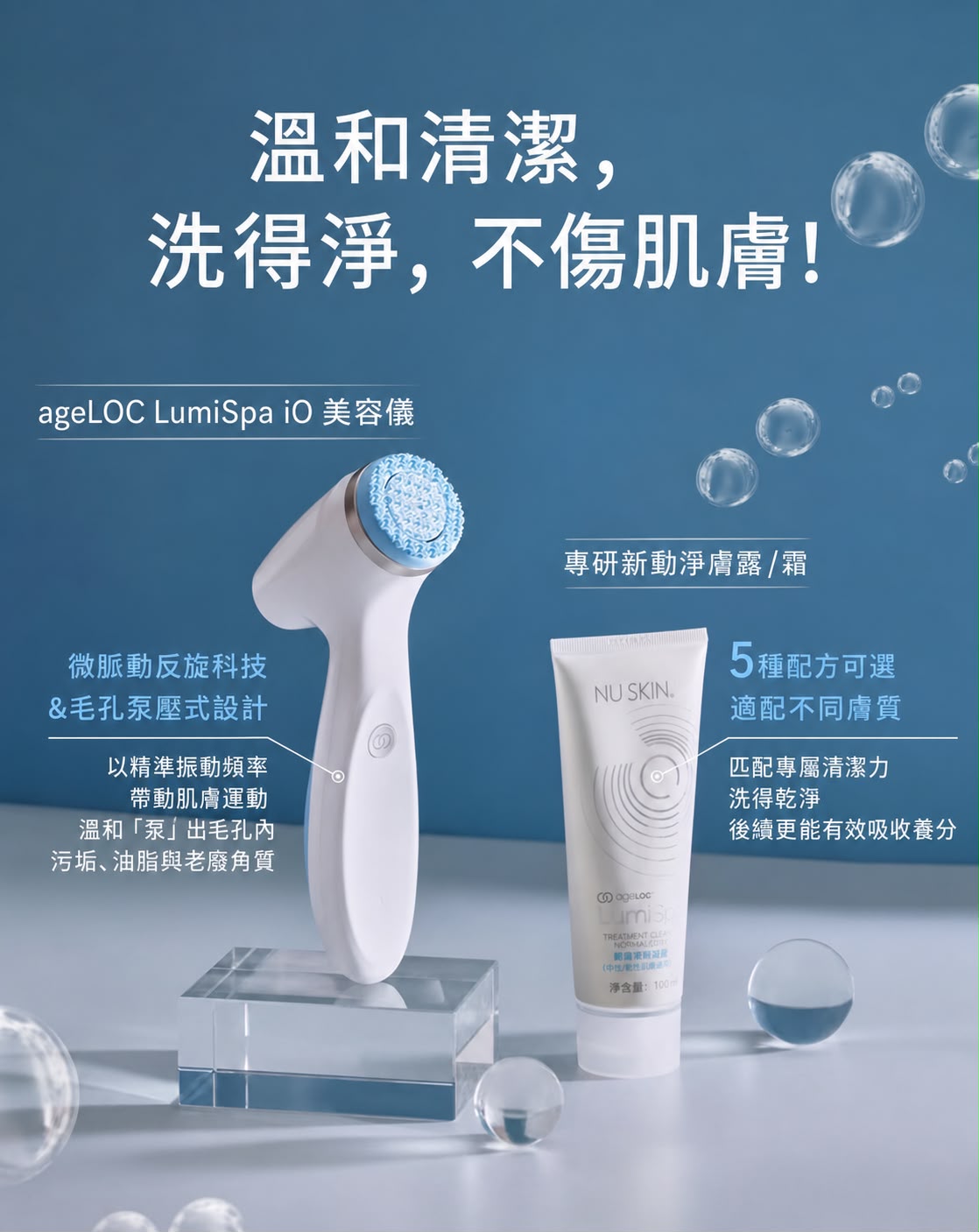 ageLOC LumiSpa iO 美容儀，溫和清潔，洗得淨，不傷肌膚